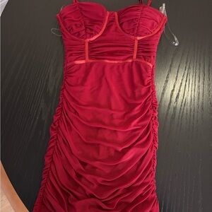 Windsor Scarlet Ruched Mini Dress